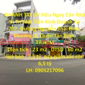 NHANH TAY Sở Hữu Ngay Căn Nhà Vị Trí Mặt Tiền Kinh Doanh Tại Quận Tân Bình, TP.HCM _0