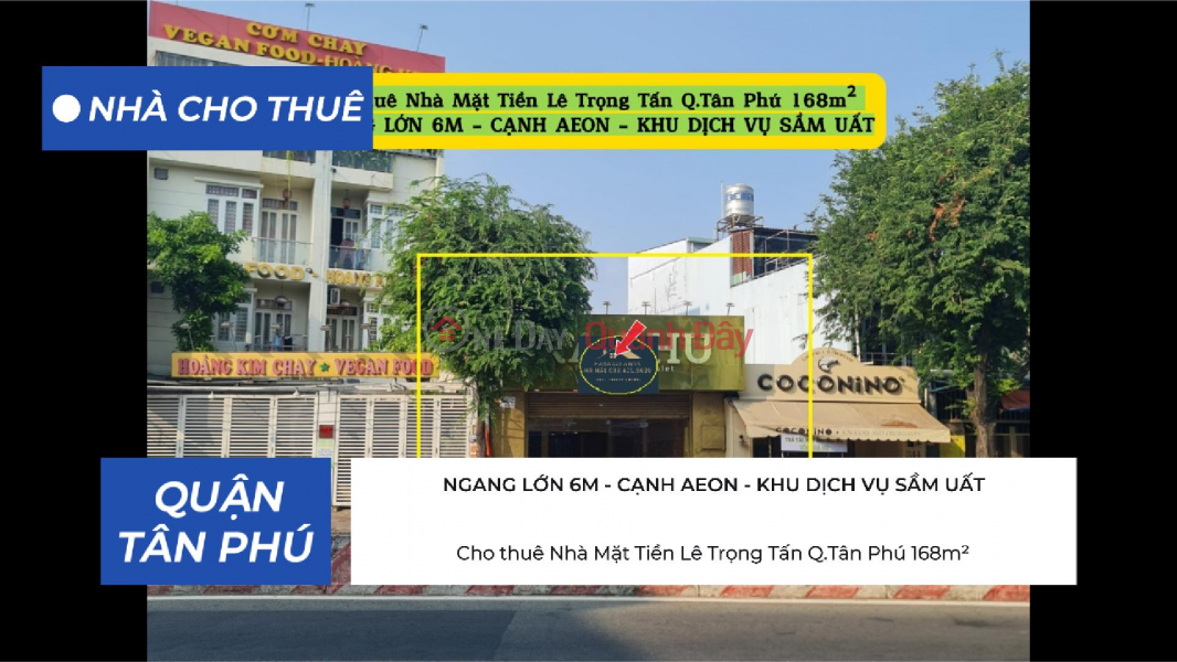 House for rent on Le Trong Tan Street, Tan Phu District, 168m² - near AEON Mall. Rental Listings