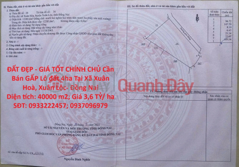 ĐẤT ĐẸP - GIÁ TỐT CHÍNH CHỦ Cần Bán GẤP Lô đất 4ha Tại Xã Xuân Hoà, Xuân Lộc- Đồng Nai _0