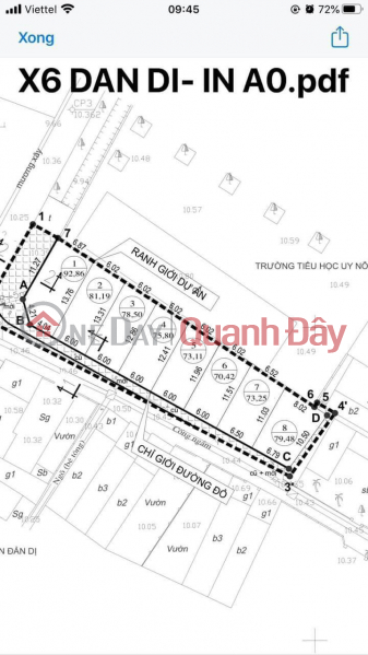 Property Search Vietnam | OneDay | Residential, Sales Listings | Land for sale at auction X6 Dan Di, Uy No, area 73.25m², cheap price