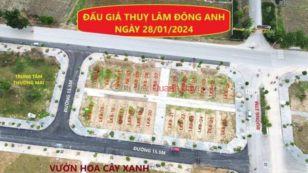 Selling land at Thuy Lam Dong Anh auction on January 28, 2024, the winning price was extremely slight Sales Listings