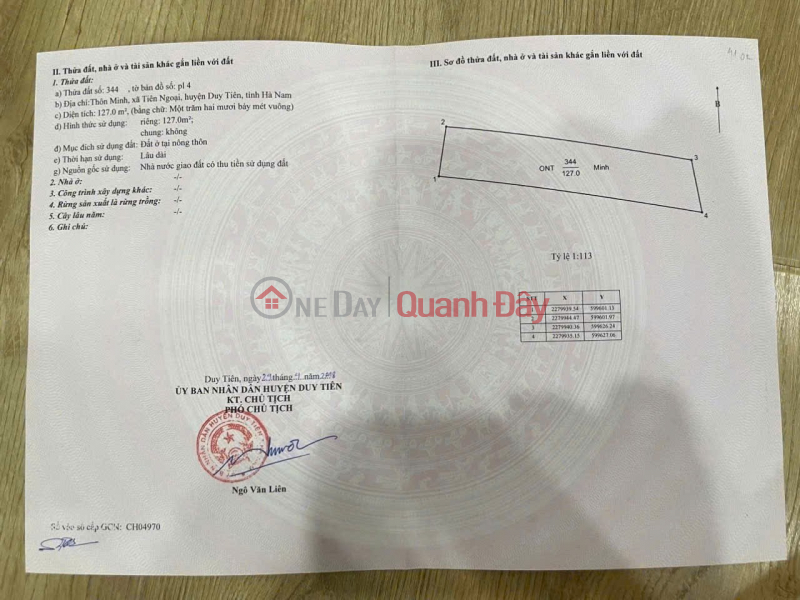 Property Search Vietnam | OneDay | Nhà ở Niêm yết bán | F0 duy nhất tại thôn Trung Liêu – xã Tiên Ngoại, siêu phẩm không có lô thứ 2