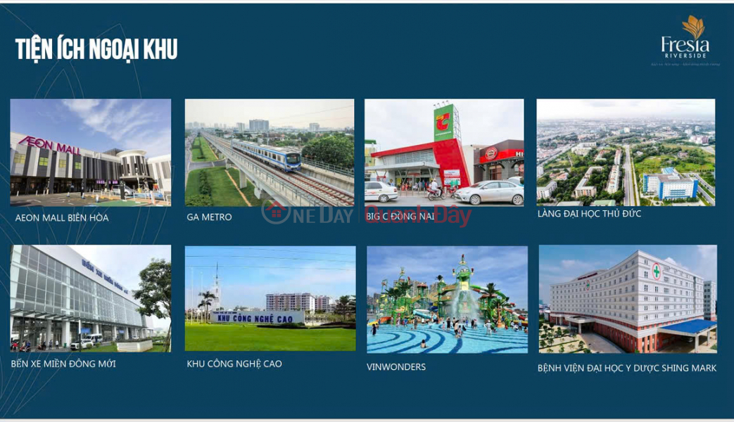 đ 1,75 tỷ | Rổ hàng 30 xuất nội bộ, chính sách CĐT gía F0 căn hộ Fresia Riverside Tân Vạn - Biên Hòa
