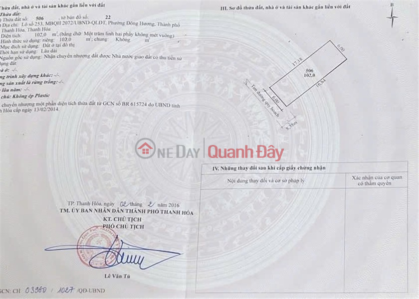 HOT HOT – OWNER NEEDS TO SELL HOUSE IN DONG HUONG WARD, THANH HOA CITY, THANH HOA PROVINCE Sales Listings