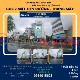 CỰC HIẾM- Cho thuê nhà 2 Mặt Tiền Lũy Bán Bích 60m2, 6 Lầu-Thang Máy _0