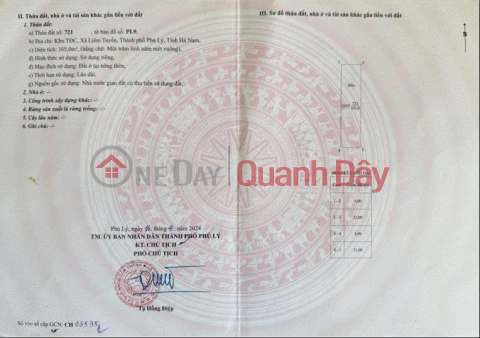CHÍNH CHỦ CẦN TIỀN BÁN GẤP MẢNH ĐẤT TẠI PHỦ LÝ, HÀ NAM. _0