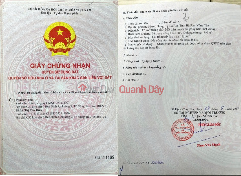 Property Search Vietnam | OneDay | Nhà ở, Niêm yết bán | ĐẤT PHƯỚC HƯNG ĐẸP – GIÁ ĐẦU TƯ – CHÍNH CHỦ CẦN BÁN Tại Phường Phước Hưng, TP Bà Rịa, Bà Rịa Vũng Tàu