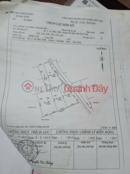 OWNER'S LAND - GOOD PRICE - Location: Hamlet 2, Bau Don Commune, Go Dau District, Tay Ninh Sales Listings