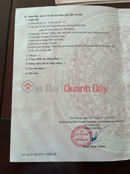 Price 2x million VND\\/m² – Lot of 149.4m² on Minh Duc 403 road, connecting Kien Thuy to Do Son. ZALO 0567 222 555 Vietnam, Sales, đ 3.6 Billion