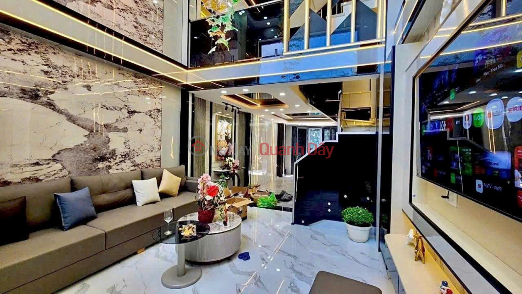 House in a car-accessible alley on Huynh Tan Phat street, 5 floors, high-end interior, just over 8 billion VND. Sales Listings