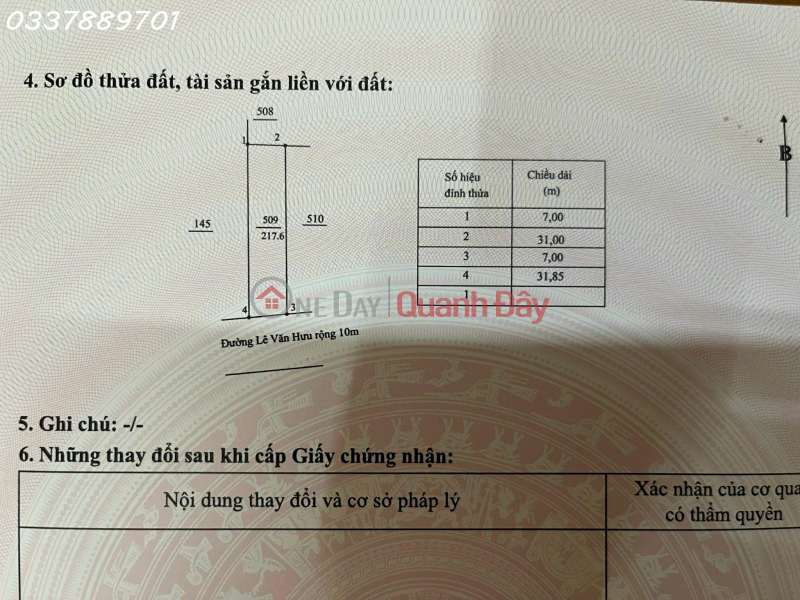 Bán lô đất siêu đẹp đường Lê Văn Hưu, Thống Nhất, Gia Lai, DT 217,6m2, giá đầu tư Niêm yết bán