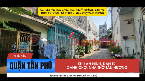 Bán nhà Tây Sơn q.Tân Phú 60m², 5TẦNG, 7.89Tỷ - Gần CHỢ TÂN HƯƠNG _0