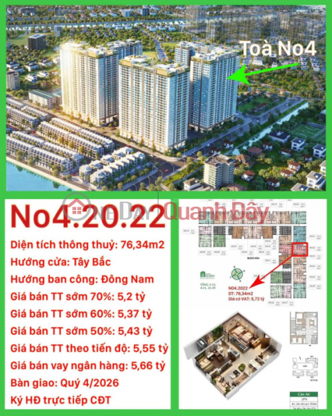 Căn 3 ngủ103m2 tầng đẹp hướng Đông Nam tại Hanoi Melody Residences Linh Đàm. chốt liền gọi em _0