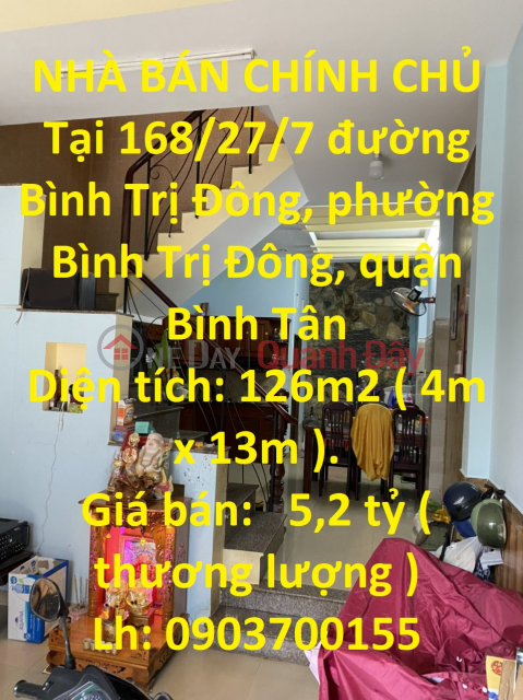 GENUINE SELLER In Binh Tri Dong, Binh Tan District, Ho Chi Minh City _0