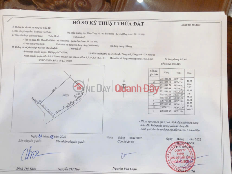 đ 15 Billion, RESORT LAND FOR SALE - BEAUTIFUL LOCATION IN MINH PHU, SOC SON, HANOI - GOOD PRICE ONLY 3 MILLION\\/M2