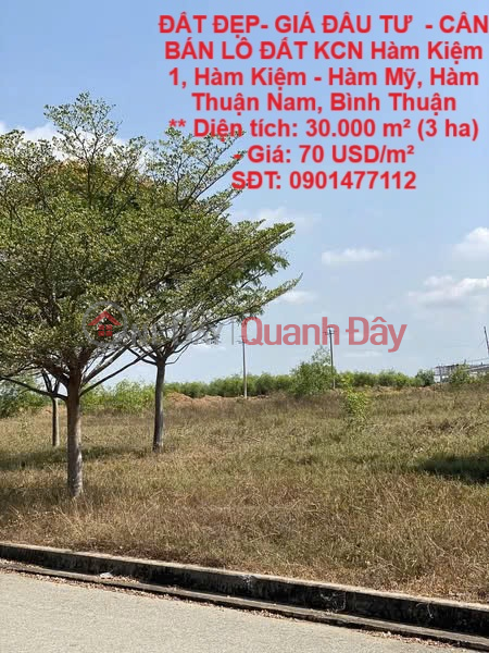 BEAUTIFUL LAND - INVESTMENT PRICE - FOR SALE LAND LOT IN INDUSTRIAL PARK Ham Kiem 1, Ham Kiem - Ham My, Ham Thuan Nam, Binh Thuan Sales Listings