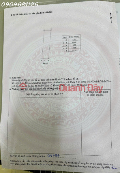 Land for sale in Xuan Hoa ward, near Dai Lai lake, area 104.8m2, price 2 billion VND. Vietnam, Sales, đ 2 Billion