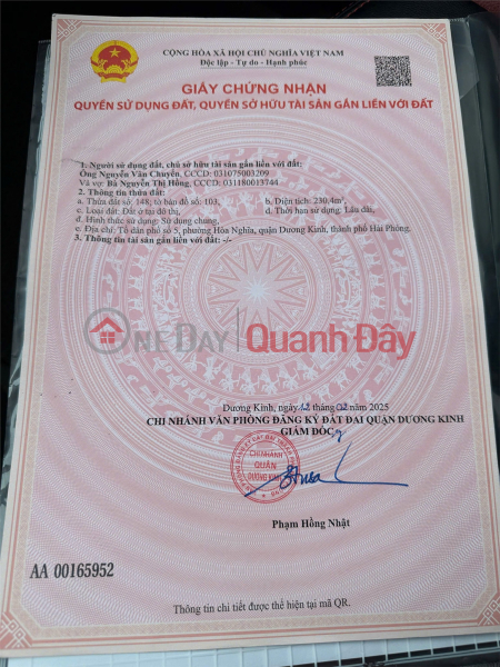 Property Search Vietnam | OneDay | Nhà ở Niêm yết bán, Đất Tổ 5 Hòa Nghĩa đường nhựa 5m sát Phạm Văn Đồng - ZALO 0567 222 555