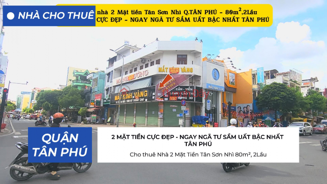 SIÊU PHẨM - Cho thuê Nhà 2 Mặt Tiền Tân Sơn Nhì 80m², 2Lầu- NGAY NGÃ TƯ Niêm yết cho thuê