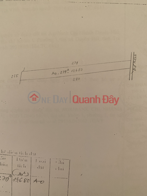 BÁN GẤP 13.680 CÔNG ĐẤT Tại Khóm 30/4, Phường 2, Thị Xã Duyên Hải, tỉnh Trà Vinh _0