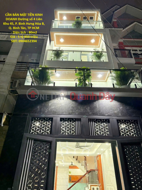 FOR SALE: COMMERCIAL PROPERTY ON STREET NO. 4, LIEN KHU 45, BINH HUNG HOA B WARD, BINH TAN DISTRICT, HO CHI MINH CITY _0