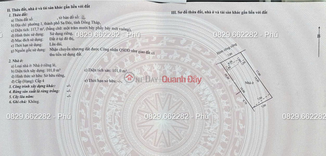 Bán Biệt Thự Mini Hẻm Hùng Vương Sa Đéc- Cách đường Hùng Vương 50m- 118m2- giá 2,7 tỷ Niêm yết bán