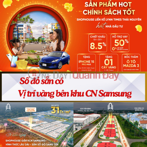 Cơ Hội Vàng Đầu Tư Shophouse Liền Kề Khu CN Samsung - Phổ Yên, Thái Nguyên! _0