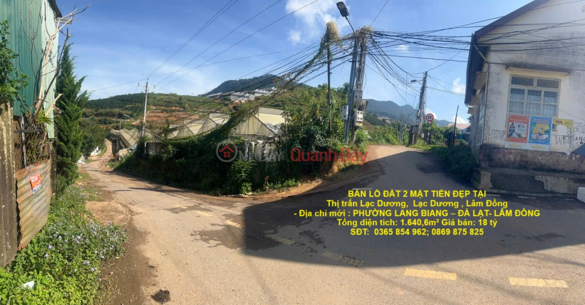 BEAUTIFUL LAND - INVESTMENT PRICE - NEED TO SELL A BEAUTIFUL 2-FRONT LAND LOT IN Lac Duong Town, Lac Duong, Lam Dong Sales Listings