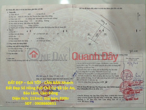 ĐẤT ĐẸP – GIÁ TỐT - CẦN BÁN Nhanh Đất Đẹp Sổ Hồng Full Thổ Cư Xã Lộc An, Bảo Lâm, Lâm Đồng _0