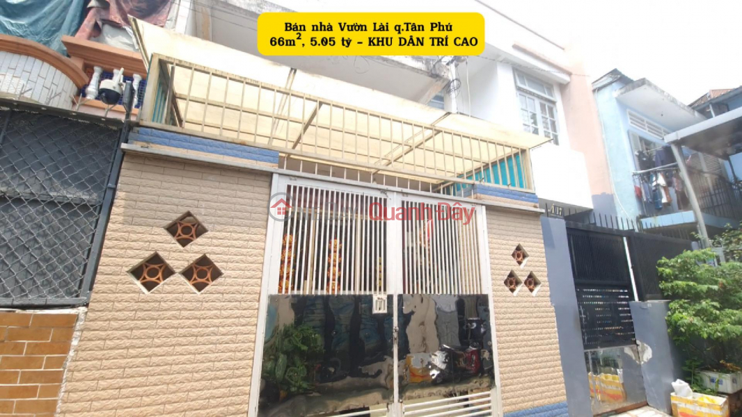Bán nhà hẻm Vườn Lài 66m², 5.05 tỷ - KHU DÂN TRÍ CAO Niêm yết bán
