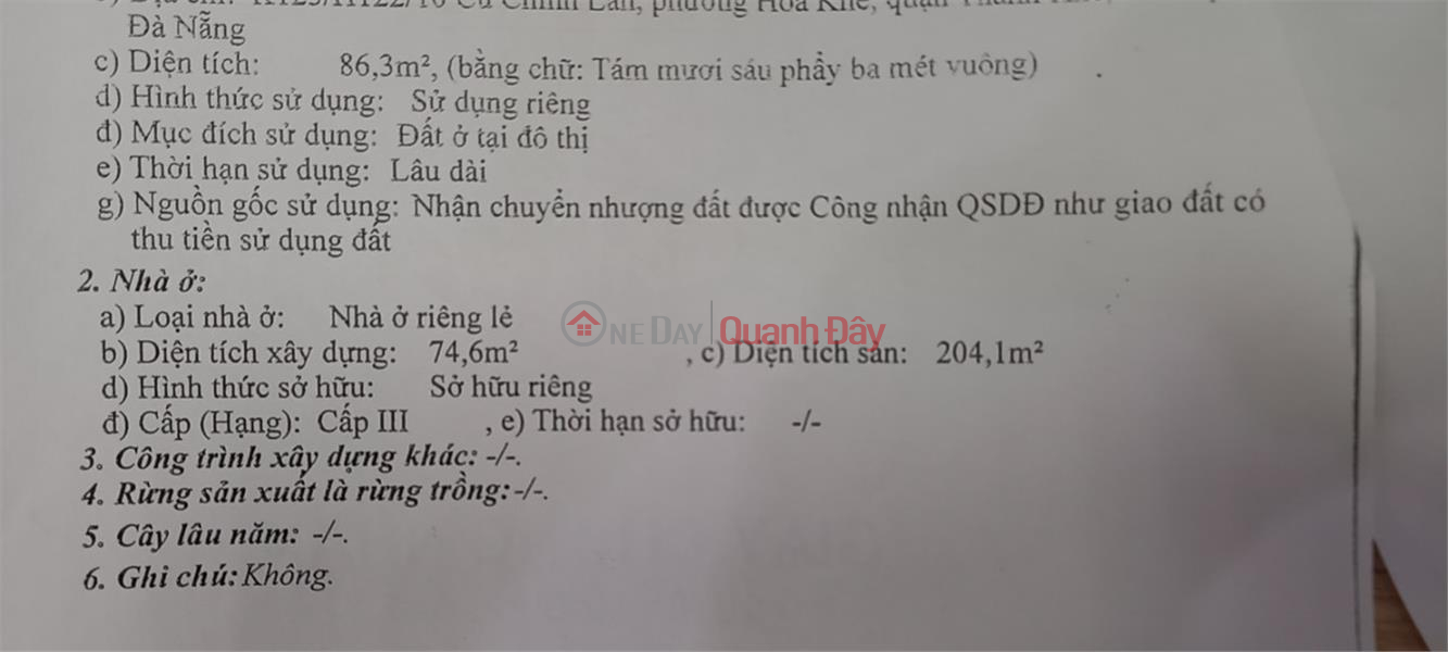 đ 4,5 tỷ, NHÀ ĐẸP - CHÍNH CHỦ - GIÁ TỐT Tại Phường Hòa Khê, Quận Thanh Khê, TP Đà Nẵng