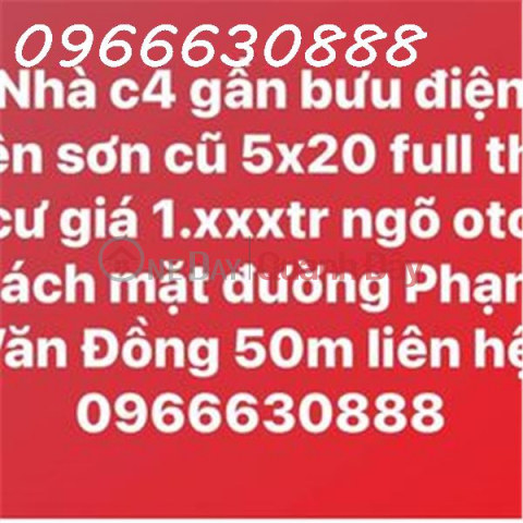 nhà cấp 4 gần bưu điện yên sơn cũ - 100m2 full thổ cư MT 5m _0