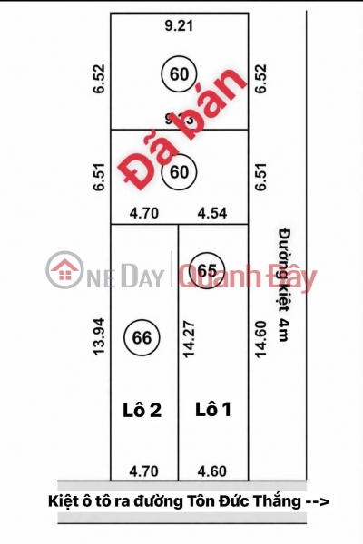Bán đất 2 mặt kiệt Ô TÔ K230 Tôn Đức Thắng - thông Nguyễn Đỗ Cung Niêm yết bán