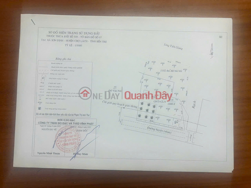 Property Search Vietnam | OneDay | Residential, Sales Listings OWNER needs to sell a plot of land FRONTING Vo Truong Toan street in SON DINH commune - Cho LACH - BEN TRE