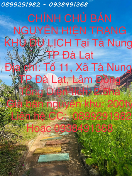 THE OWNER IS SELLING THE CURRENT STATUS OF THE TOURIST AREA AT Ta Nung, Da Lat City Sales Listings