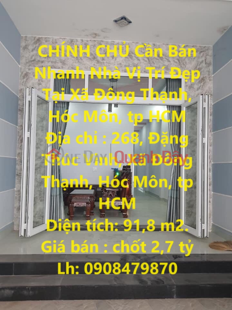 OWNER Needs to Sell House Quickly, Beautiful Location in Dong Thanh Commune, Hoc Mon, HCMC _0