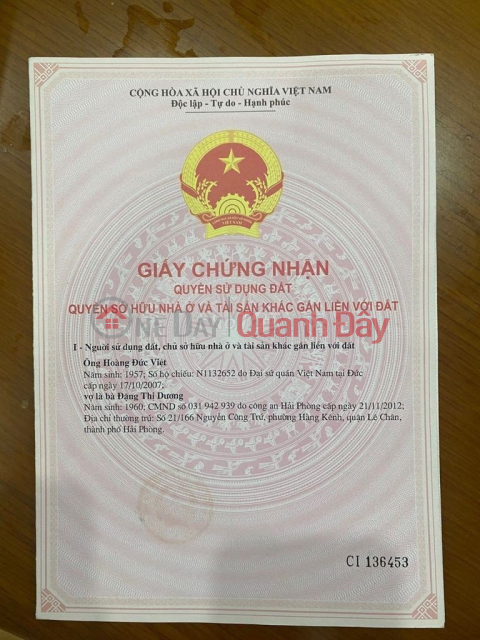 Bán đất phố Nguyễn Công Trứ diện tích 60m, ngõ 2 ngoặt GIÁ 1.8 tỉ _0