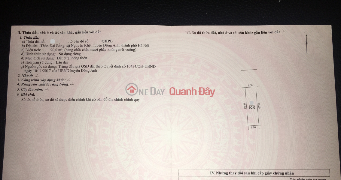 đ 7.2 Billion, Auction land for sale in Dai Bang Nguyen Khe - Cheapest auction land in Nguyen Khe
