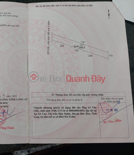 Property Search Vietnam | OneDay | Residential, Sales Listings, BEAUTIFUL LAND - GOOD PRICE - Owner Sells Land Lot In Duc Hue District, Long An Province