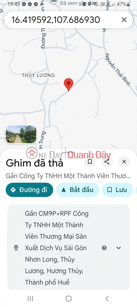 ĐẤT VỊ TRÍ ĐẸP – CHÍNH CHỦ CẦN BÁN Đất Tại Đường Bùi Huy Bích, Phường Phú Bài, Hương Thủy, TT. Huế. _0
