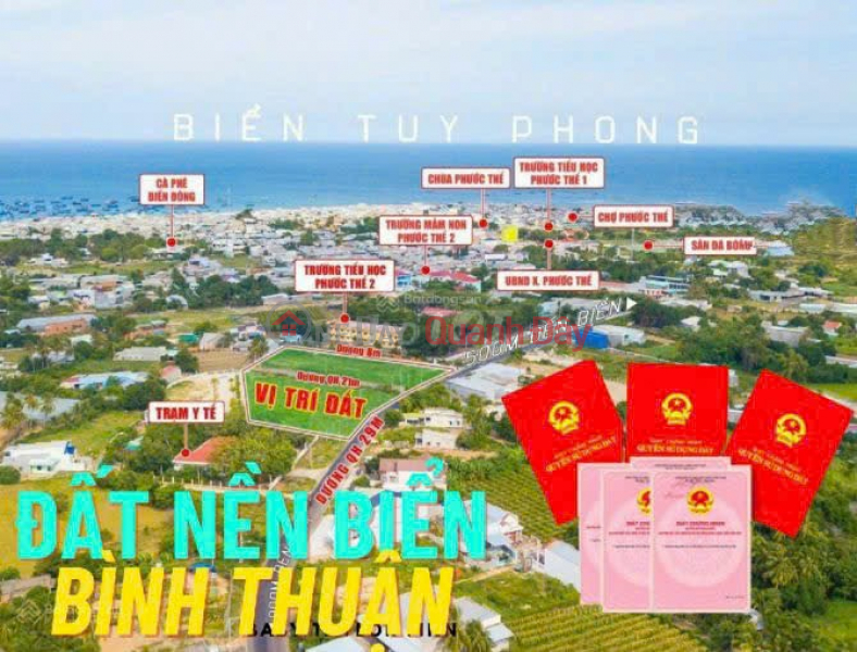Property Search Vietnam | OneDay | Niêm yết bán | Bán Đất biển Thổ Cư Cạnh Nút Giao Cao Tốc Phan Thiết - Vĩnh Hảo Chỉ 6Tr/m2 Đường Mặt Tiền QH 29m