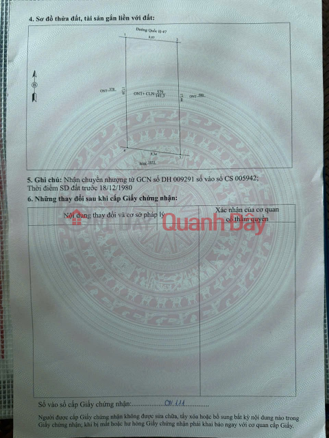 PRIME LAND AT A GOOD PRICE – OWNER SELLING LAND ON NATIONAL HIGHWAY 47 – Dan Quyen Commune, Trieu Son District, Thanh Hoa Province _0