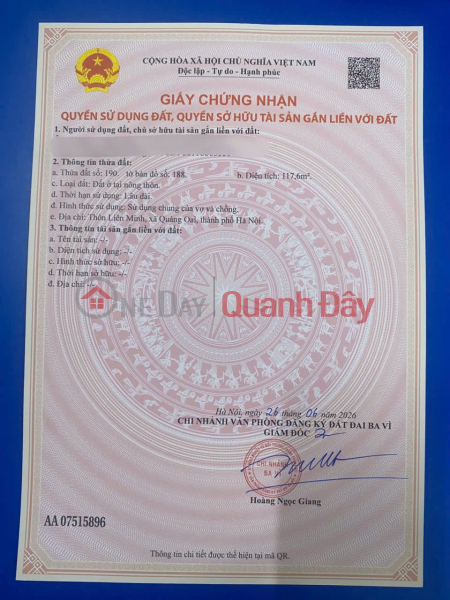 Làm ơn chọn Nhà ở, Niêm yết bán đ 2,0 tỷ