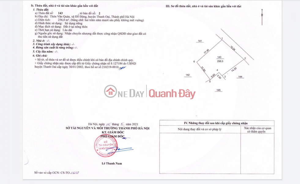 For subdivision investors. 256m opposite Van Quan Auction, Do Dong, Thanh Oai, investment price Sales Listings