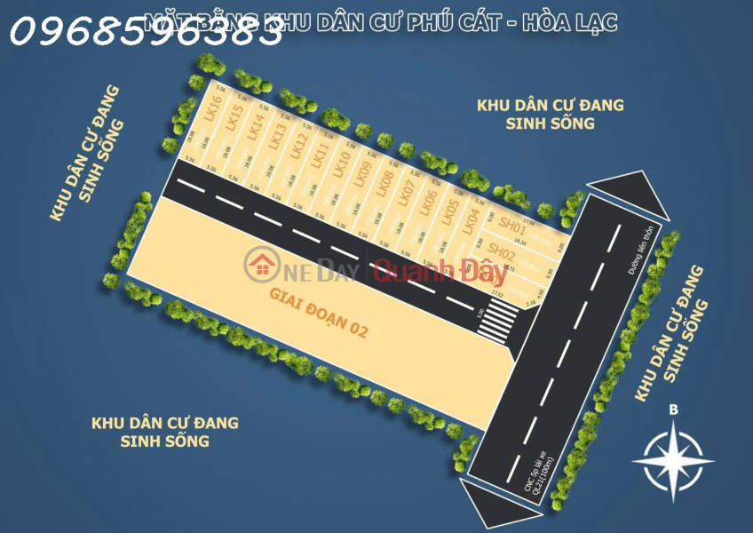 Land for sale in village 7 PHU CAT - HOA LAC, area 100 m2 Full residential land Sales Listings