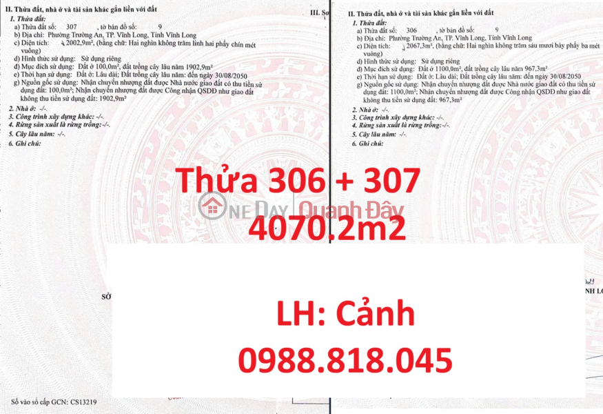 Property Search Vietnam | OneDay | Residential, Sales Listings Land for sale in the center of Truong An Ward, Vinh Long City, 4070m2, Co Chien River view, free of charge
