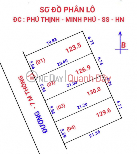 Beautiful land for sale in Phu Minh Commune, Soc Son District, Hanoi, area 129.6m2, price 26 million VND\/m2. _0