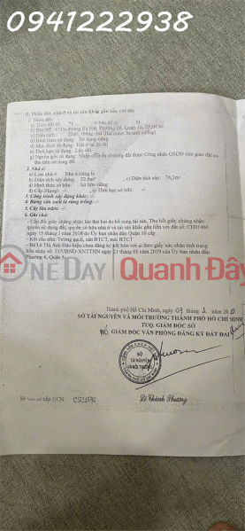 Bán Nhà 473/6 Bà Hạt, Quận 10. DT: 3.1m*8m. CN: 23m2. 3 Tầng. Giá 6.3 tỷ Niêm yết bán