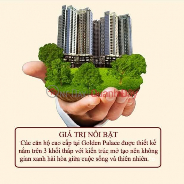 CHUNG CƯ GOLDEN PALACE MỄ TRÌ 128M – 3 PHÒNG NGỦ – 2 NHÀ VỆ SINH – CĂN GÓC – BAN CÔNG ĐÔNG NAM – TẦNG ĐẸP. Niêm yết bán