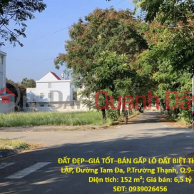 PRIME LOCATION – GREAT PRICE – URGENT SALE OF A SEMI-DETACHED VILLA PLOT, Tam Da Street, Truong Thanh Ward, District 9, Ho Chi Minh City _0